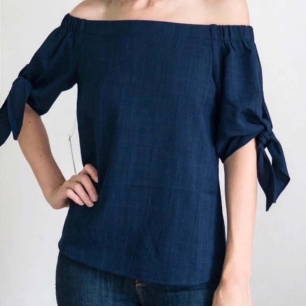 Olivia Gray - Navy Off the Shoulder - Picture 1 of 5